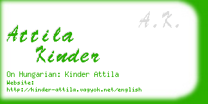 attila kinder business card